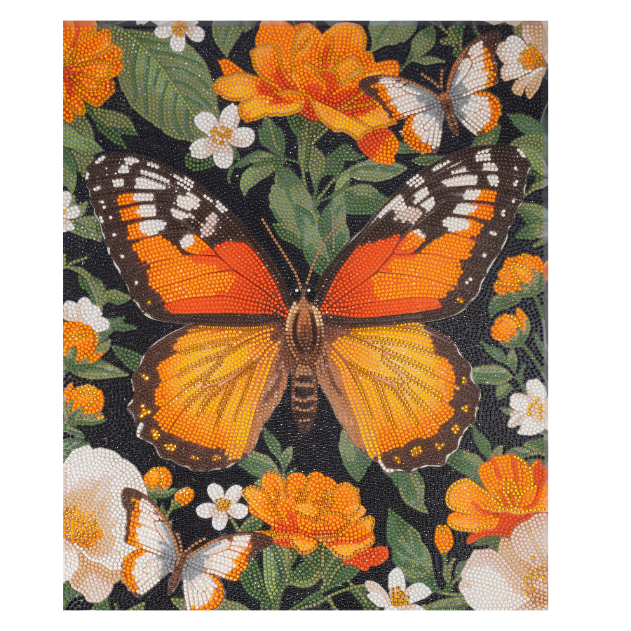 Butterfly Garden Crystal Art Canvas Kit 40x50cm
