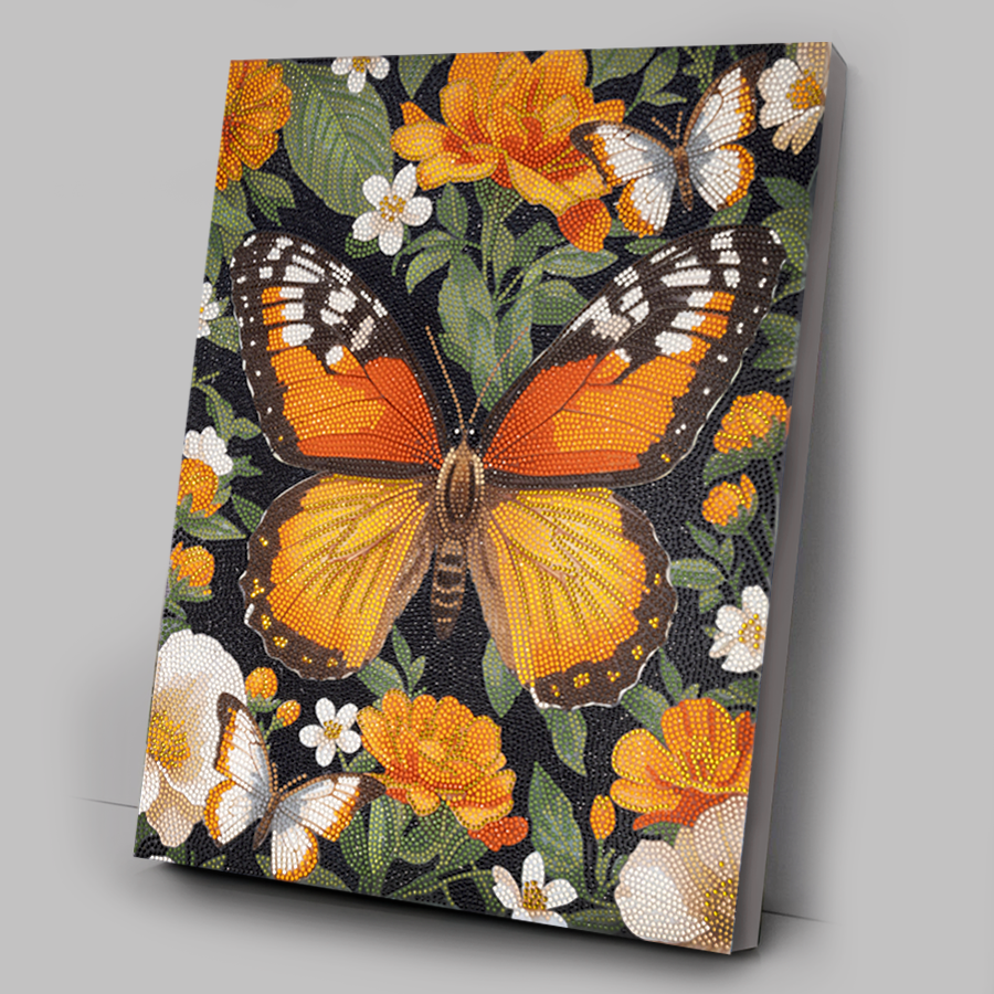 Butterfly Garden Crystal Art Canvas Kit 40x50cm