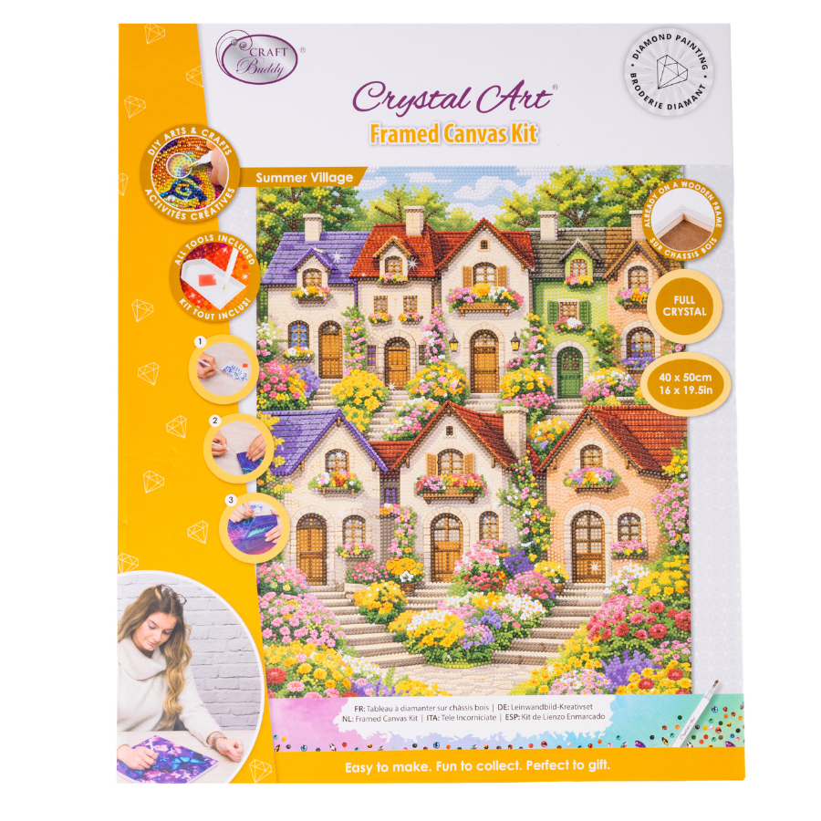 Summer Village Crystal Art Canvas Kit 40x50cm