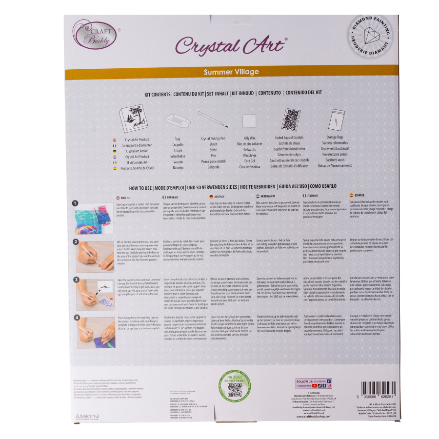 Summer Village Crystal Art Canvas Kit 40x50cm