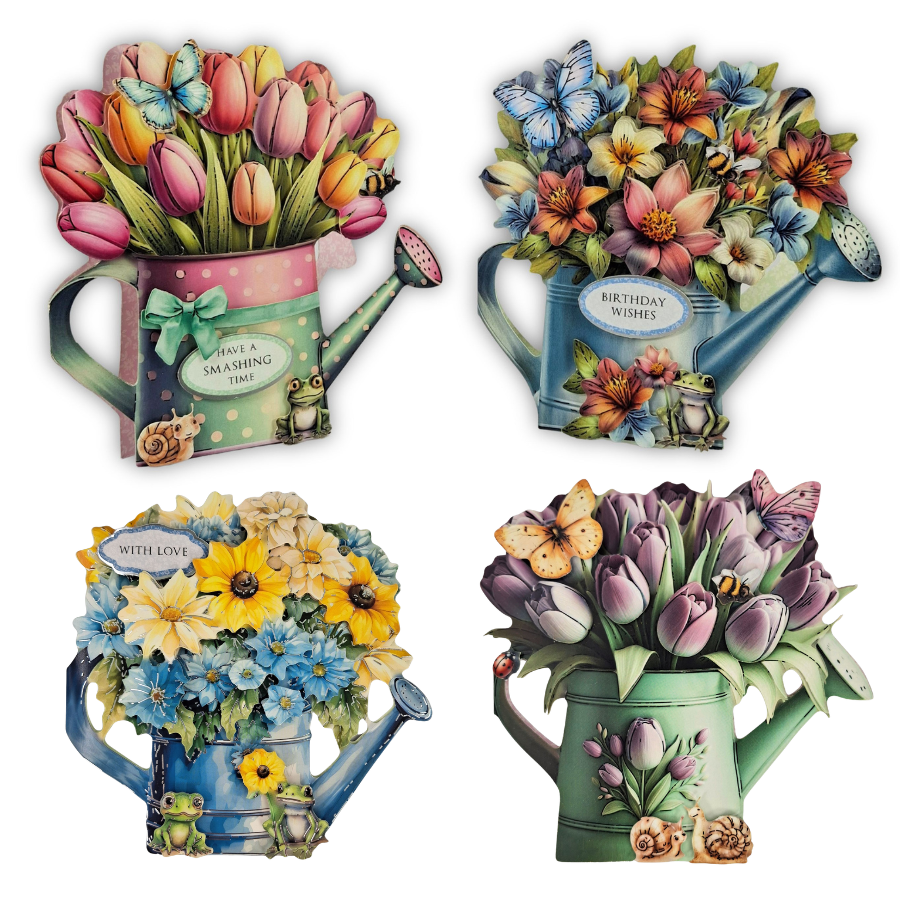 Sunny Days Floral Watering Can Card Making Kit x 16