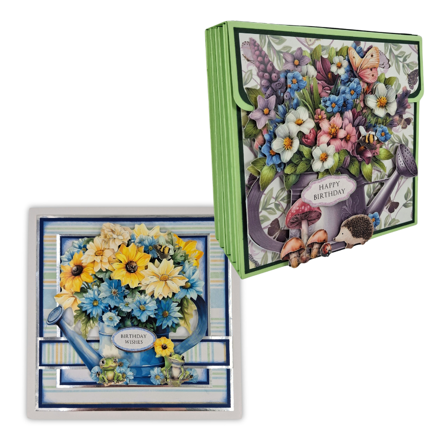 Sunny Days Floral Watering Can Card Making Kit x 16