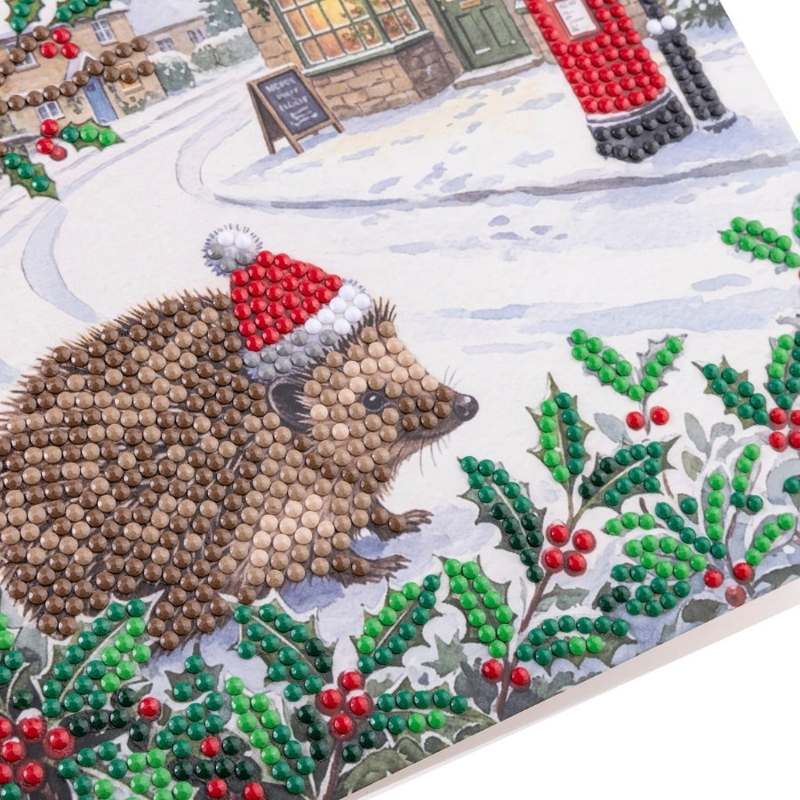 The Merry Hedgehog Crystal Art Card Kit 18x18cm