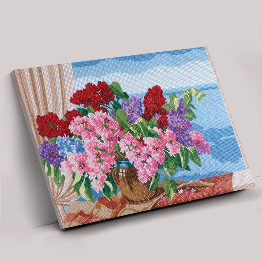 The Window Vase Crystal Art Framed Canvas Kit 50x40cm