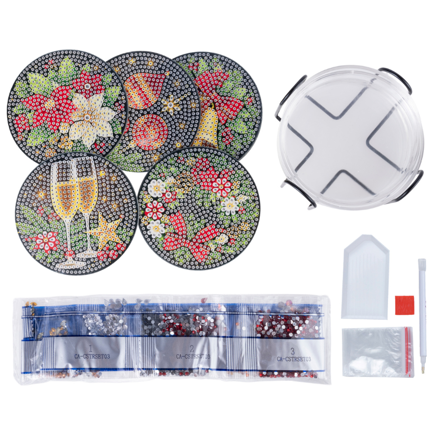 Traditional Christmas Crystal Art Coasters Kit