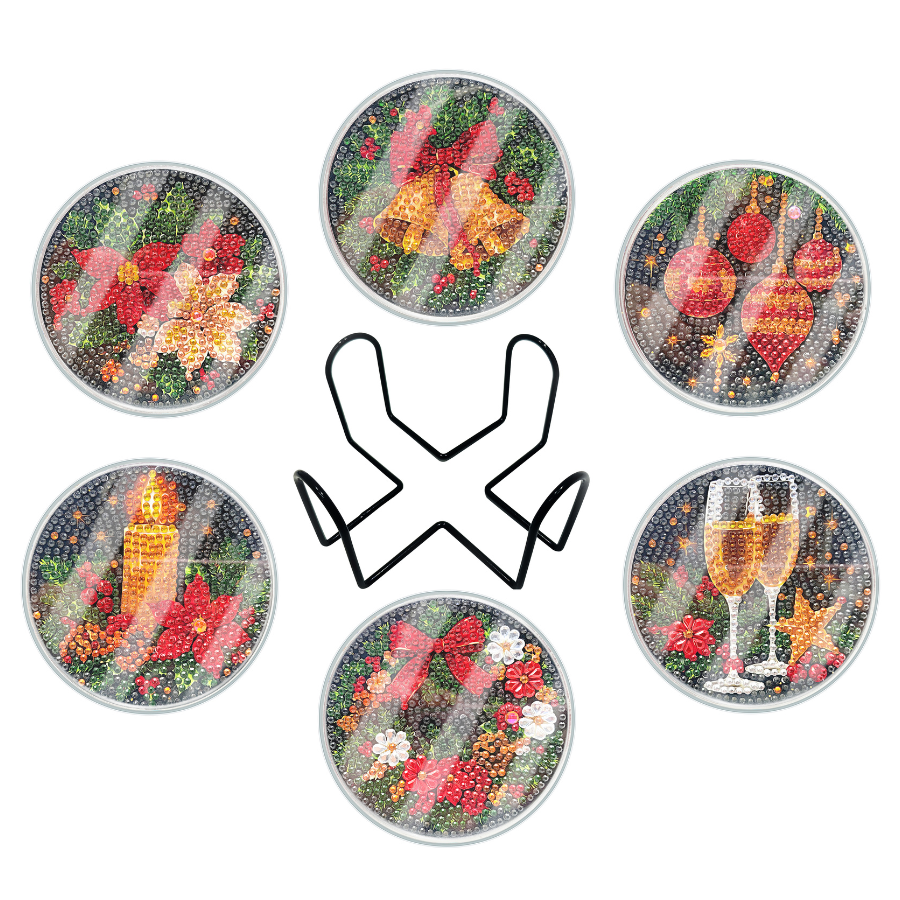 Traditional Christmas Crystal Art Coasters Kit