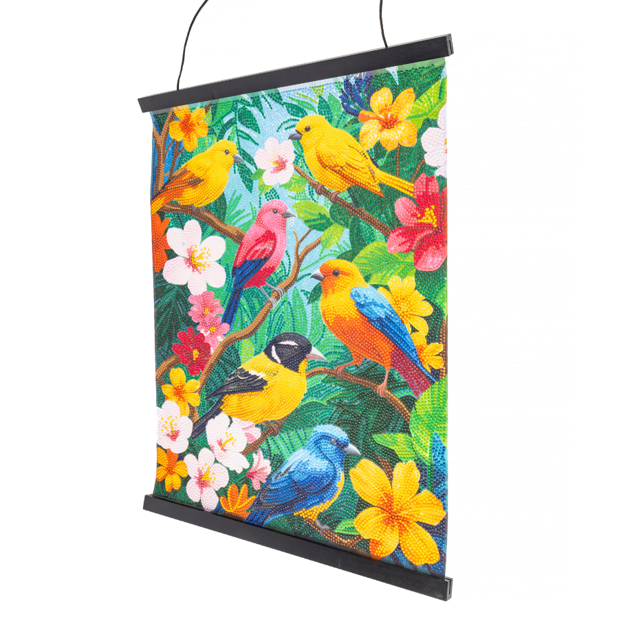 Tropical Songbirds Crystal Art Scroll Kit 40x50cm