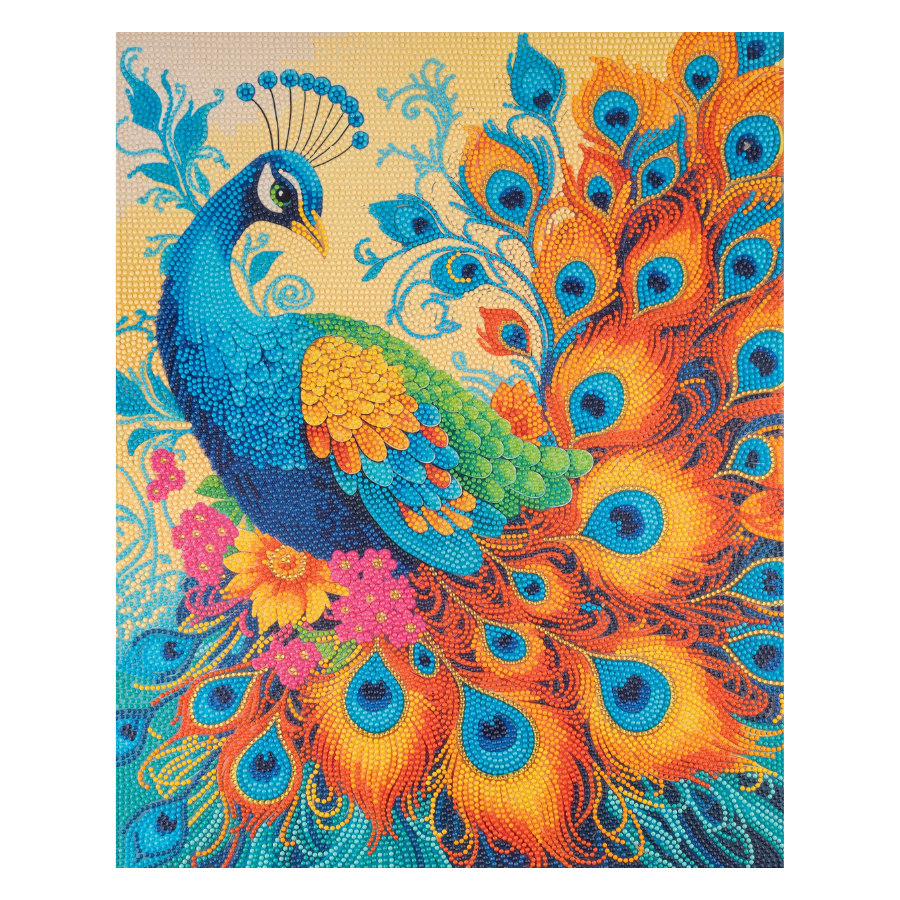 Radiant Peacock Crystal Art Canvas Kit 40x50cm