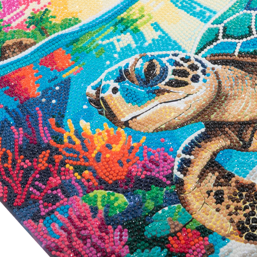 Tropical Turtle Paradise Crystal Art Scroll Kit 40x50 2