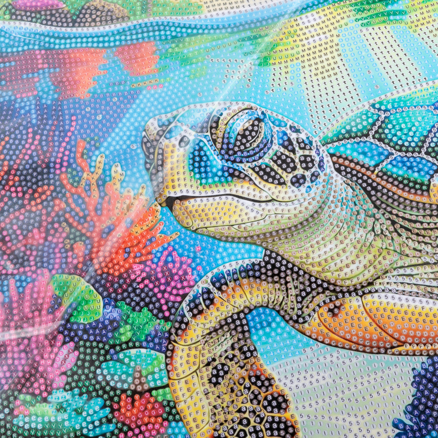 Tropical Turtle Paradise Crystal Art Scroll Kit 40x50 4