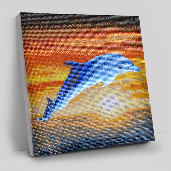 CAK-A174M: "Dolphin Sunrise" 30x30cm Crystal Art Kit