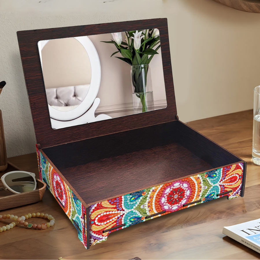 Vibrant Mandala Crystal Art Jewellery Box 12