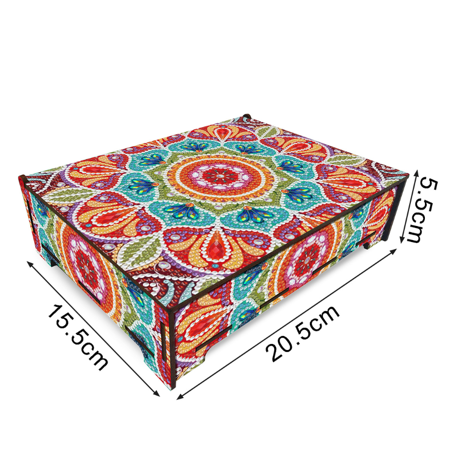 Vibrant Mandala Crystal Art Jewellery Box 13
