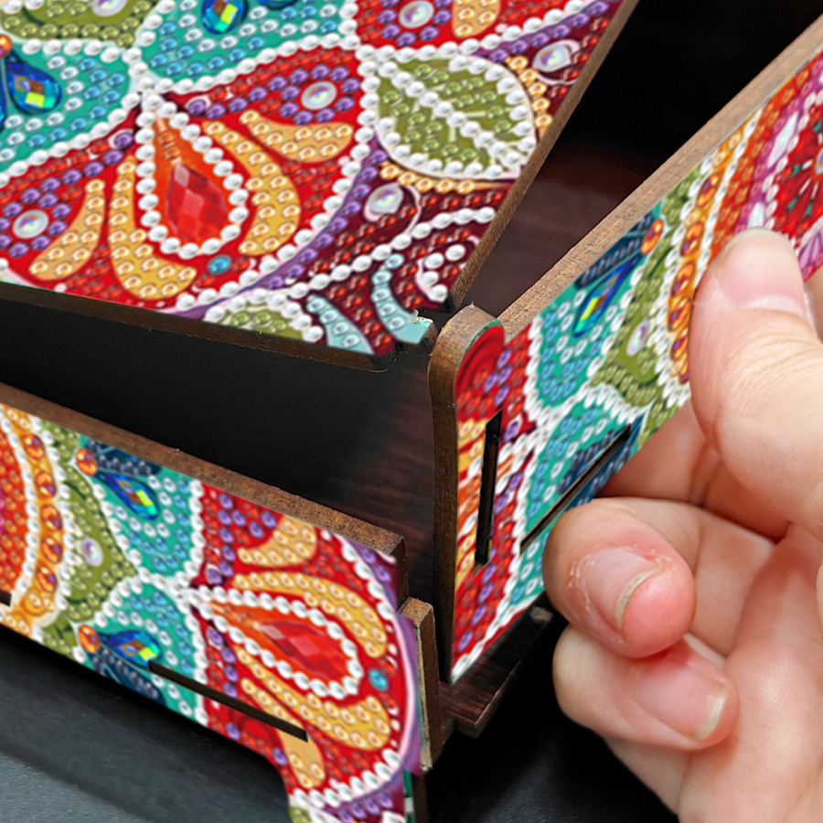 Vibrant Mandala Crystal Art Jewellery Box 14