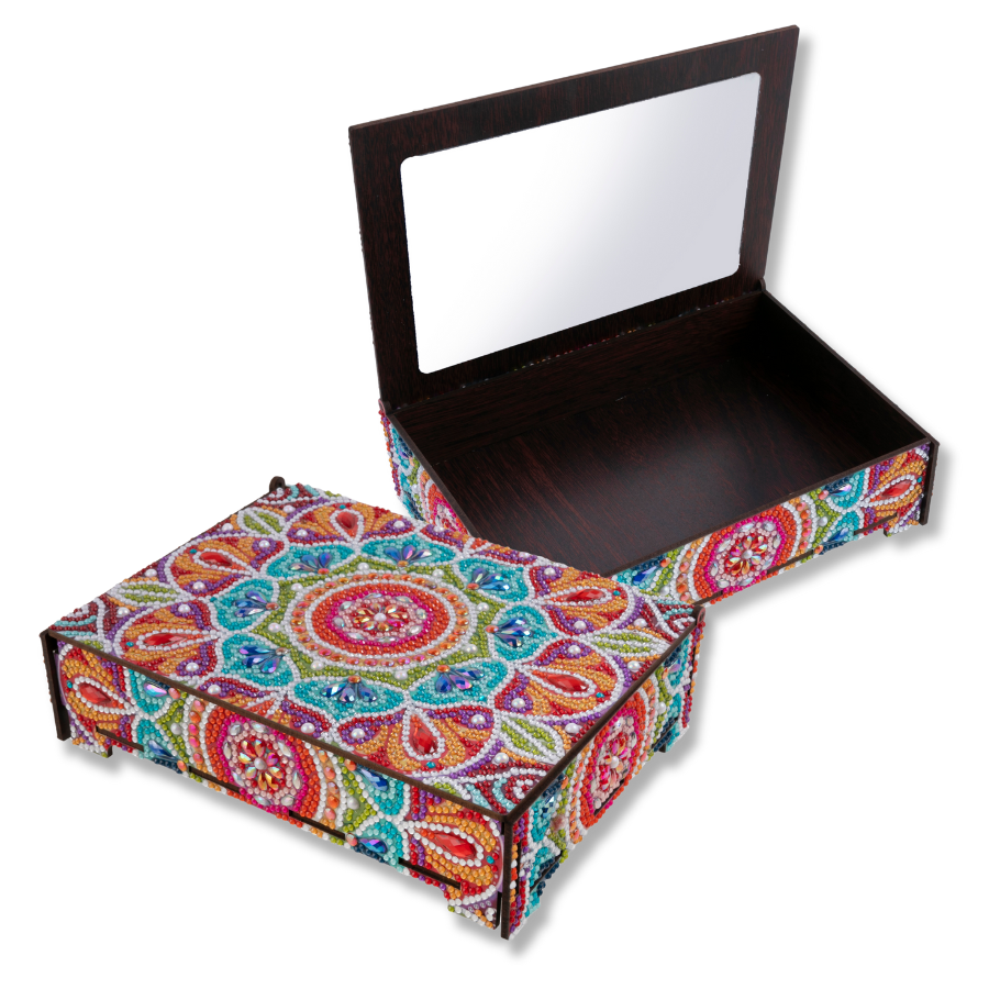 Vibrant Mandala Crystal Art Jewellery Box 17