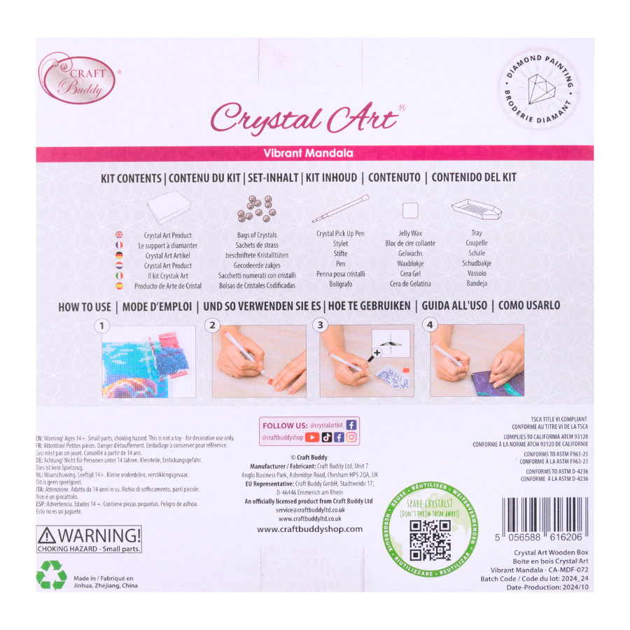 Vibrant Mandala Crystal Art Jewellery Box 2