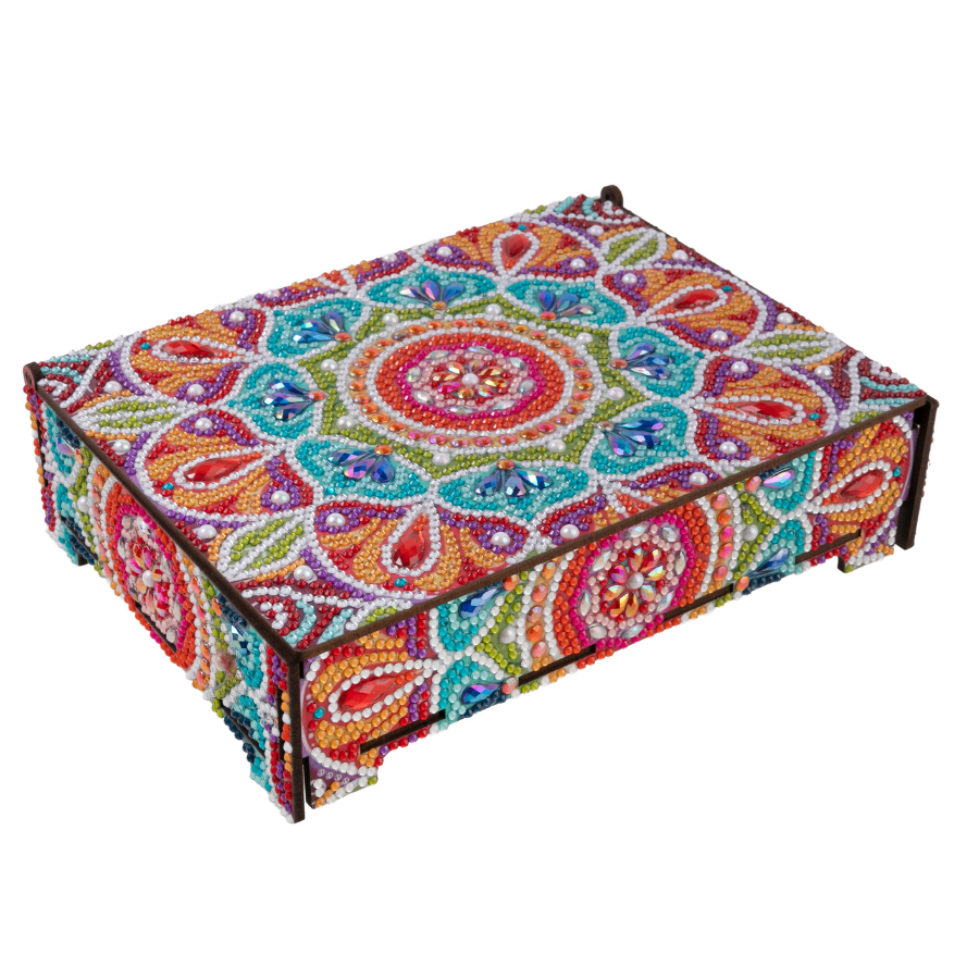 Vibrant Mandala Crystal Art Jewellery Box 6