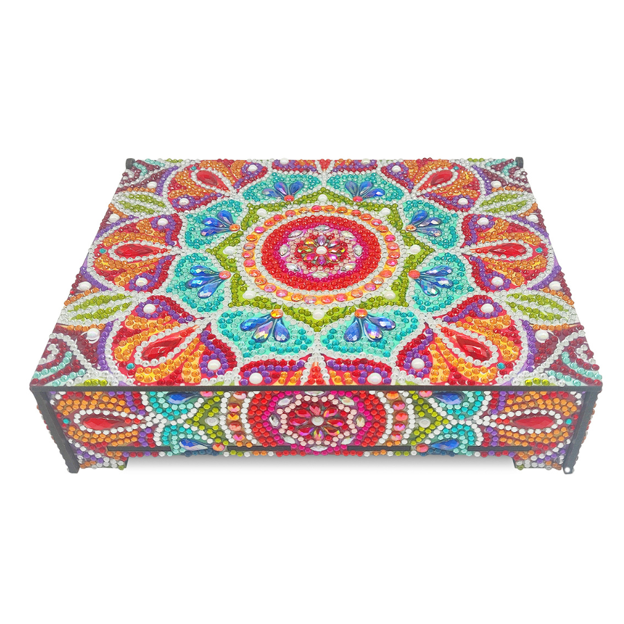 Vibrant Mandala Crystal Art Jewellery Box 9