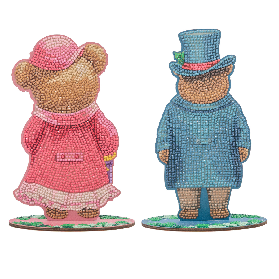 Victorian Teddy Bears Crystal Art Wooden Decoration Kit back2