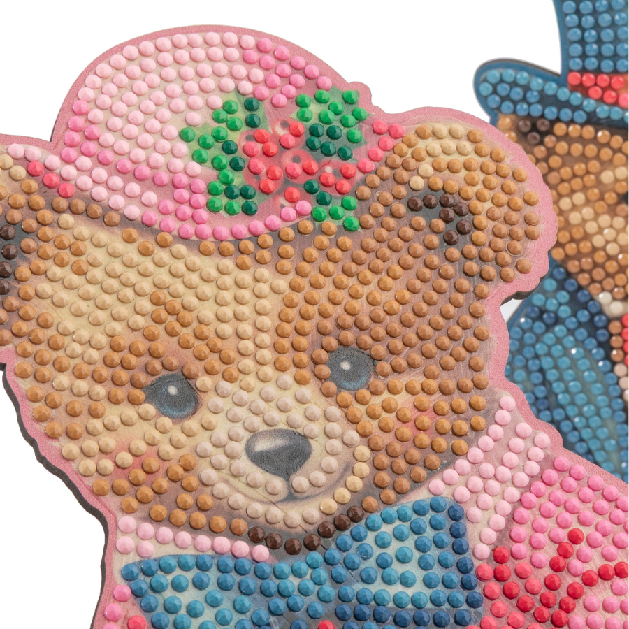 Victorian Teddy Bears Crystal Art Wooden Decoration Kit mrs