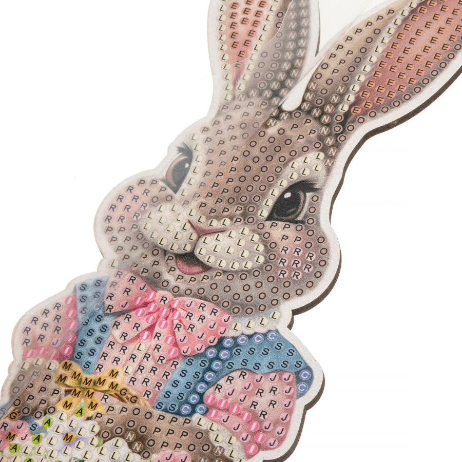 Vintage Bunnies Crystal Art Wooden Decoration