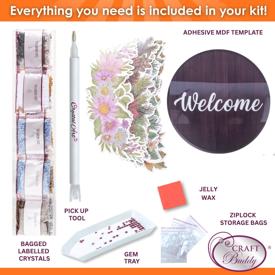 Welcome Wreath Art Hanging Decoration Kit