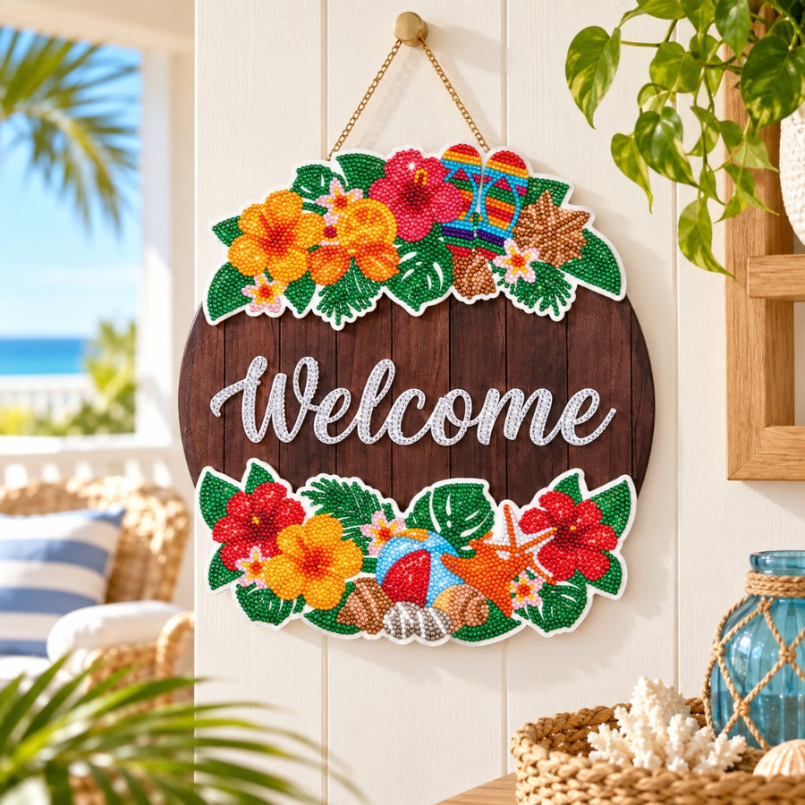 Welcome Wreath Art Hanging Decoration Kit