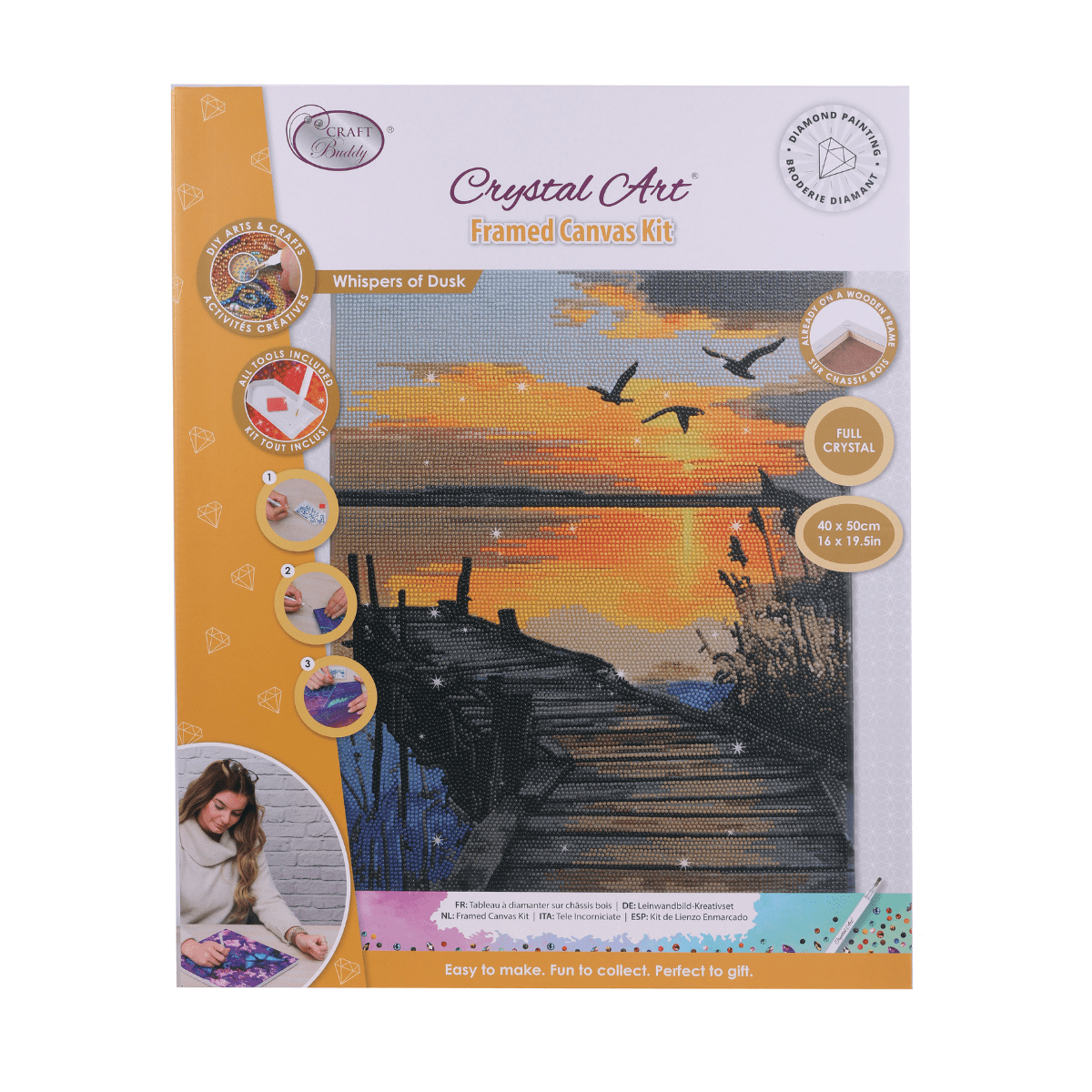 Whispers of Dusk Crystal Art Canvas Kit front packaging