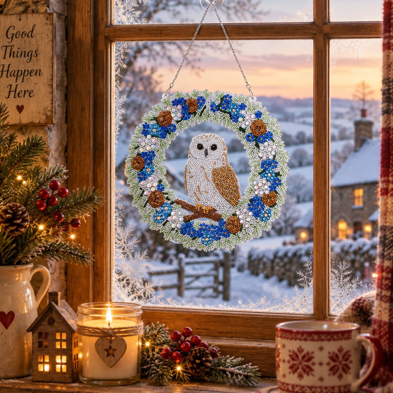 Winter Crystal Art Hanging Decoration Kit Set of 2