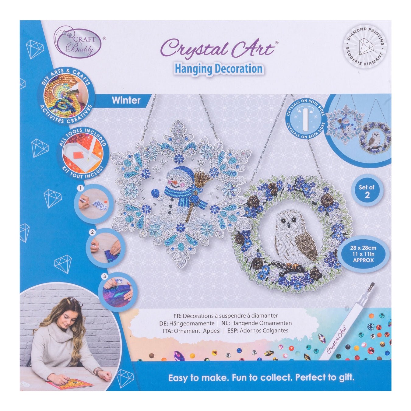 Winter Crystal Art Hanging Decoration Kit Set of 2