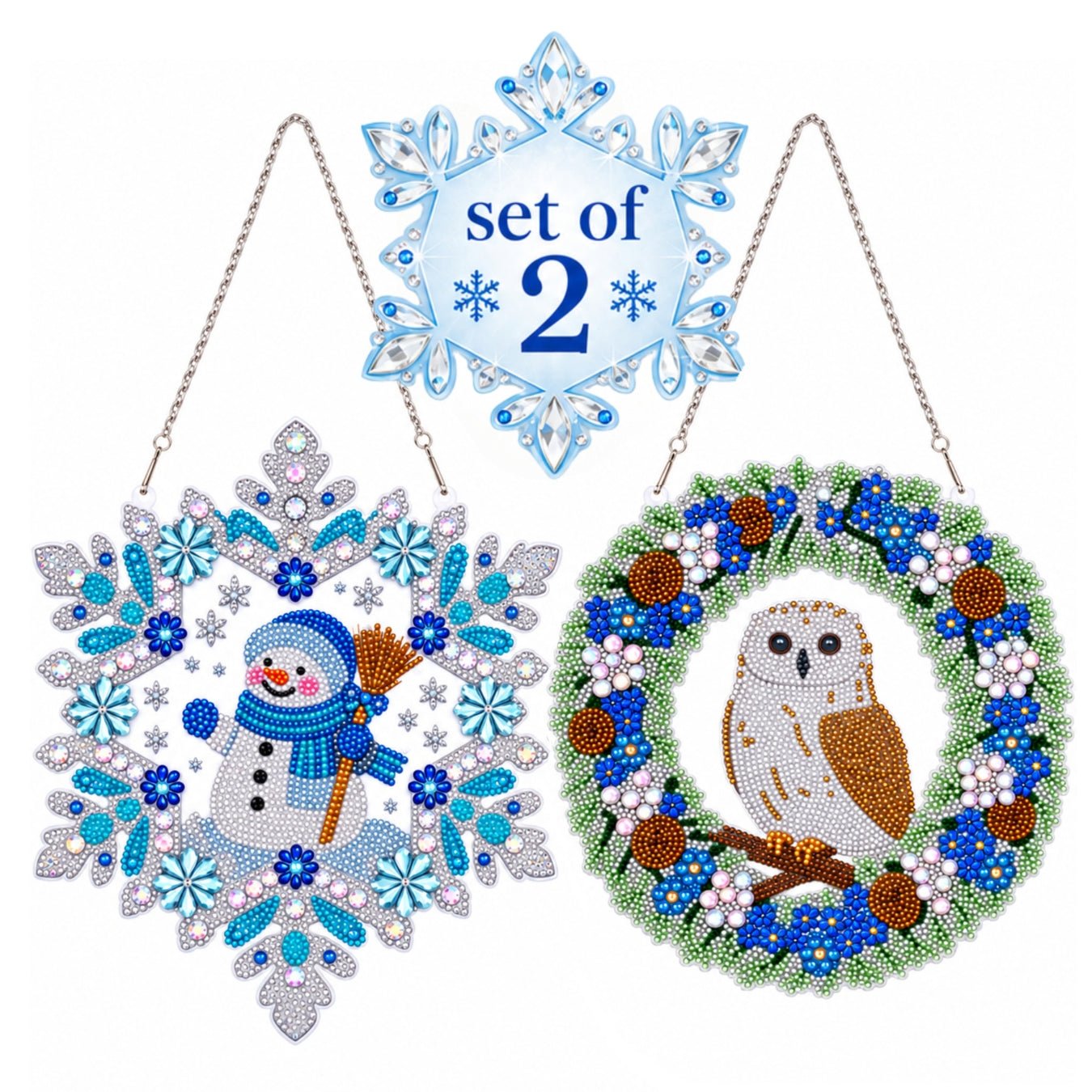 Winter Crystal Art Hanging Decoration Kit Set of 2