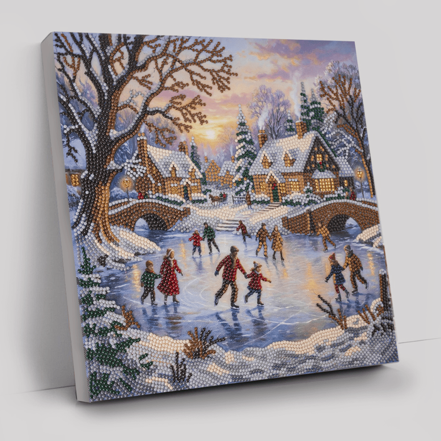 Winter Skate Crystal Art Canvas Kit 30x30cm