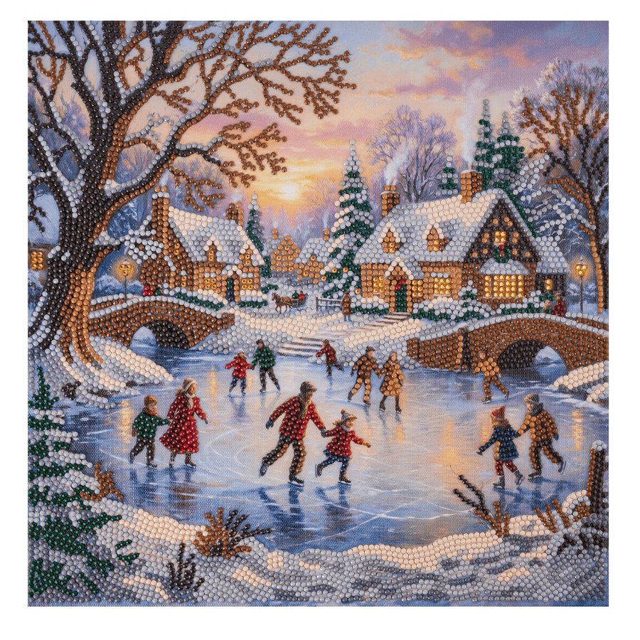 Winter Skate Crystal Art Canvas Kit 30x30cm