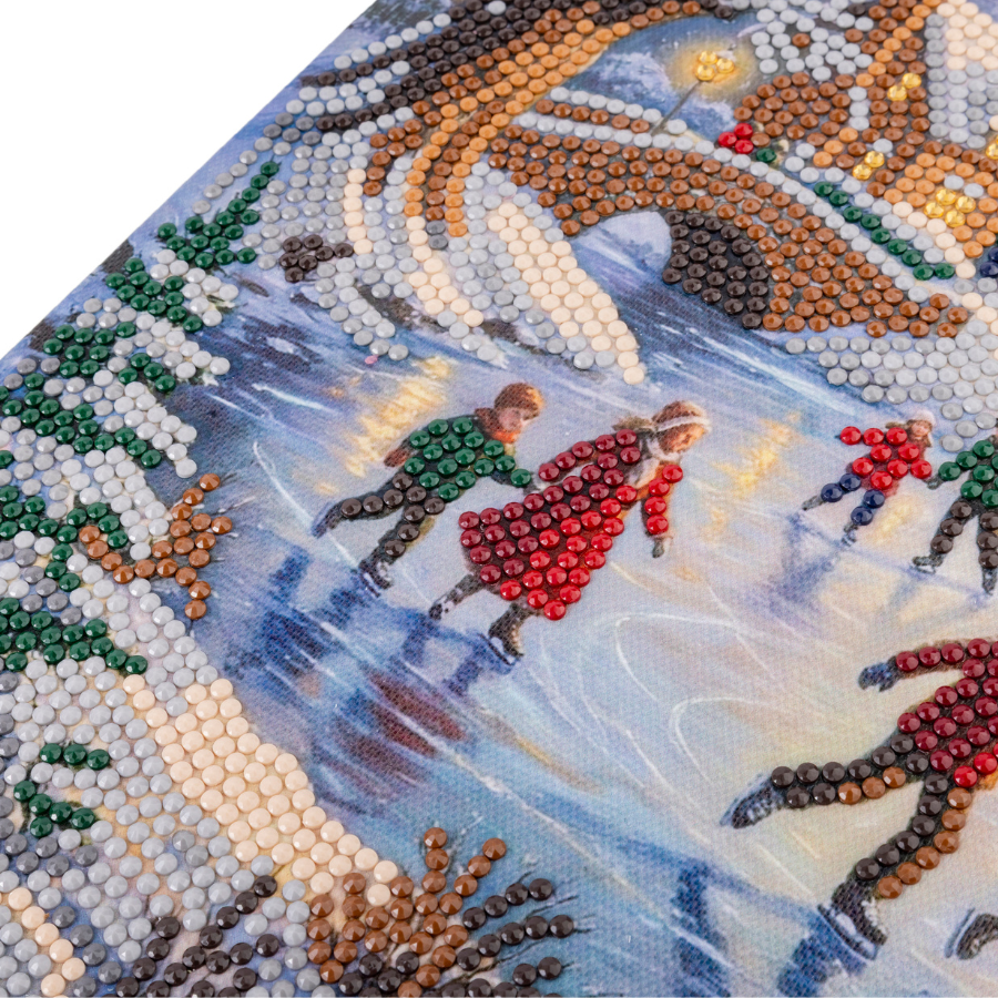 Winter Skate Crystal Art Canvas Kit 30x30cm