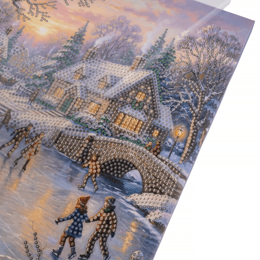 Winter Skate Crystal Art Canvas Kit 30x30cm