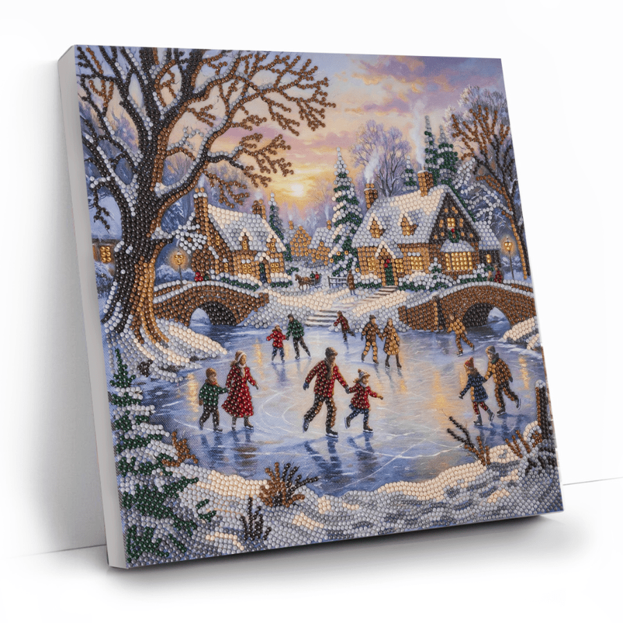 Winter Skate Crystal Art Canvas Kit 30x30cm