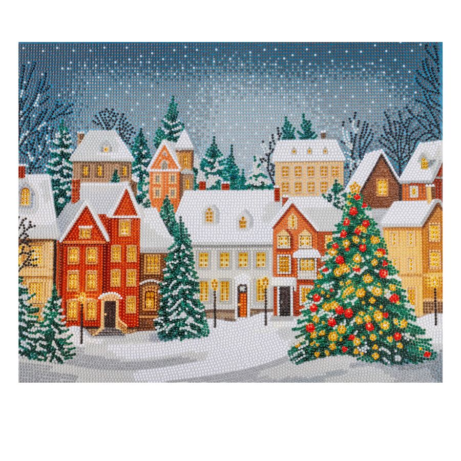 Winter Town Crystal Art Canvas Kit 40x50cm