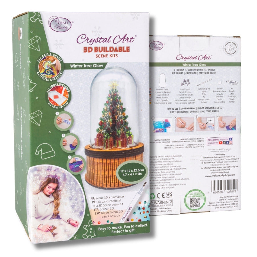 Winter Tree Glow Crystal Art 3D Buildable Scene Kit LED Light Up