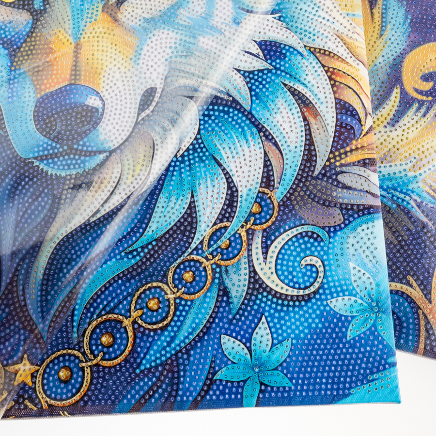 Wolf Moon Magic Crystal Art Canvas Triptych Kit