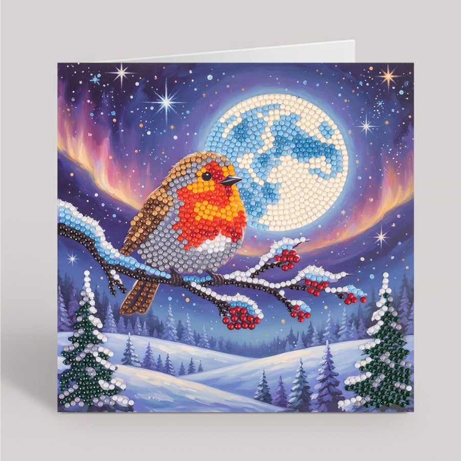 Aurora Robin Crystal Art Card Kit 18x18cm