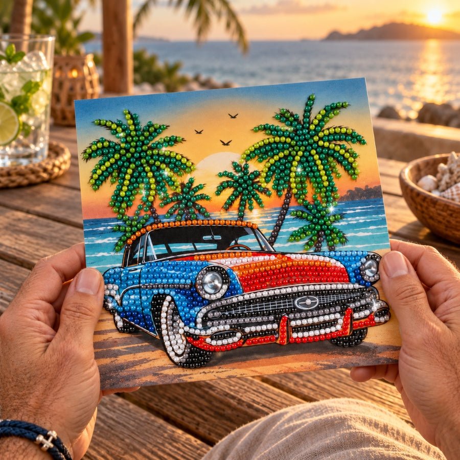 Beach Drive Crystal Art Card Kit 15x15cm