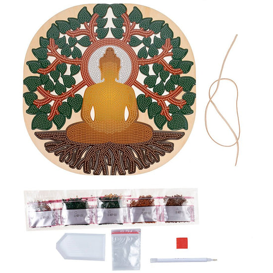 "Buddha Dreams" Crystal Art Hanging Decoration 30x30cm contents