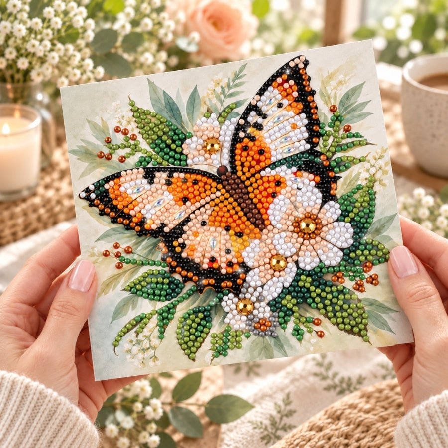 Butterfly Bloom Crystal Art Card Kit 15x15cm