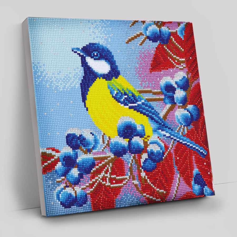 CAK-A109M: Christmas Bird, 30x30cm Crystal Art Kit