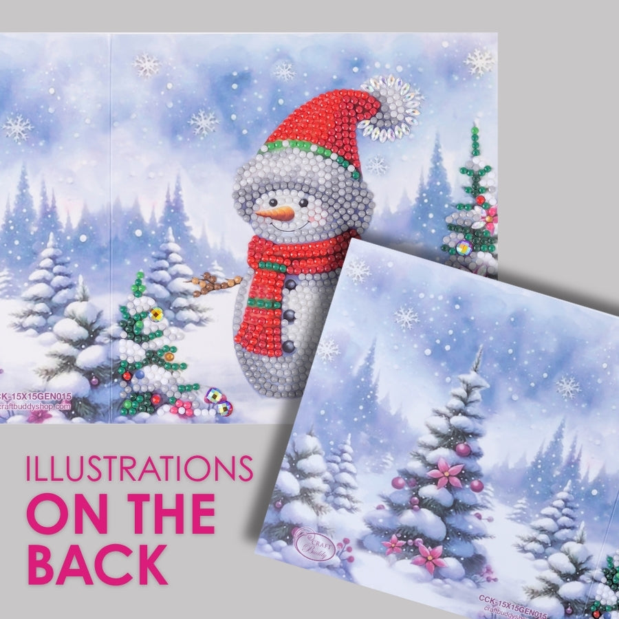 Cool Snowman Crystal Art Card Kit 15x15cm