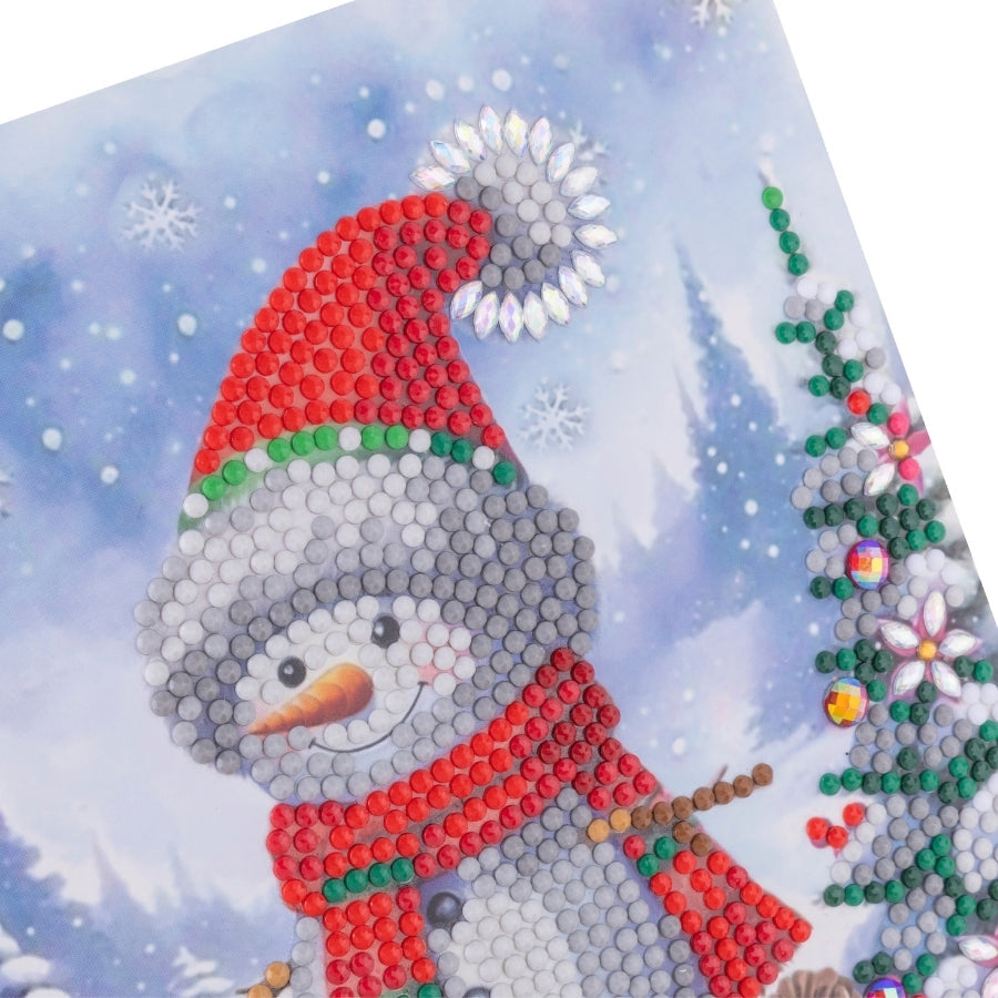 Cool Snowman Crystal Art Card Kit 15x15cm