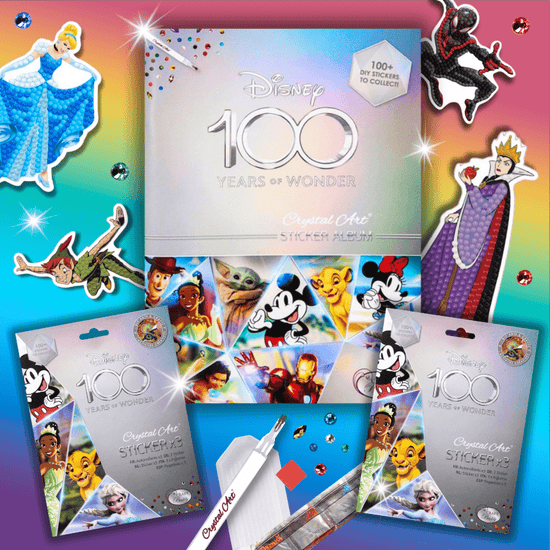 Disney 100 Crystal Art Sticker Album - Starter Pack x8