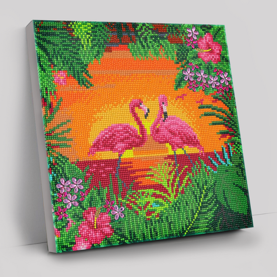 CAK-A117: Fancy Flamingos, 30x30cm Crystal Art Kit