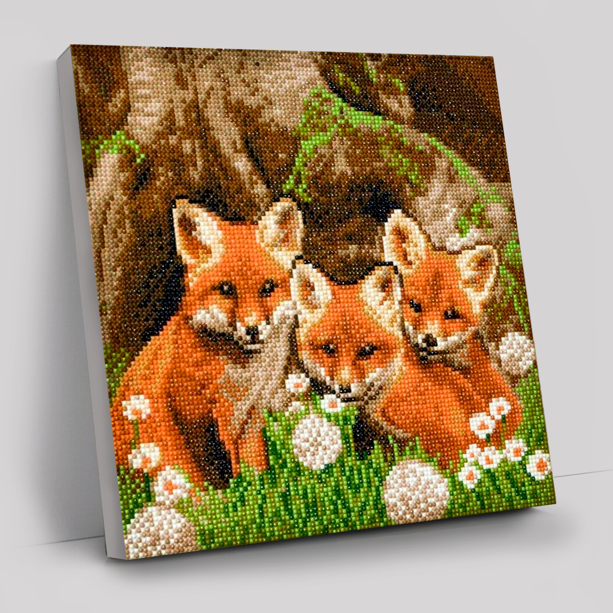 CAK-A116M: "Fox Cubs" 30x30cm Crystal Art Kit