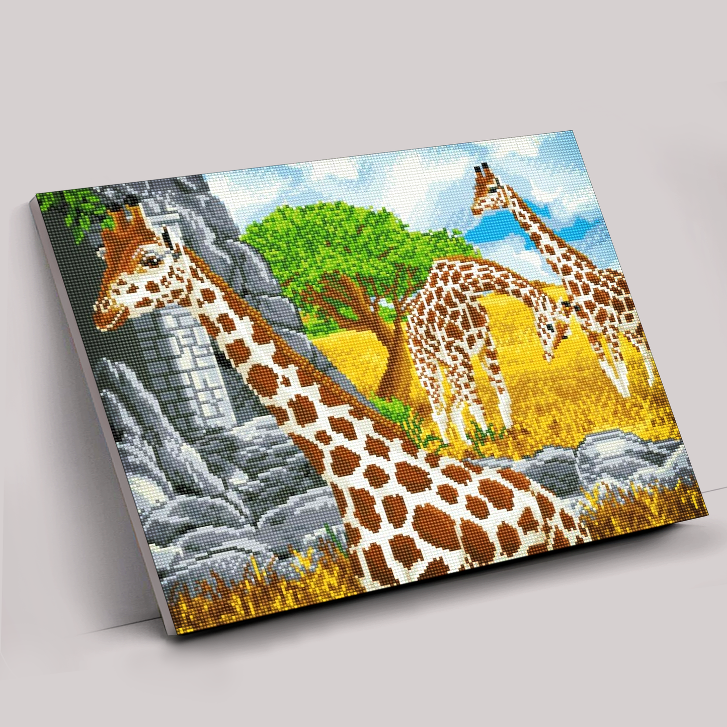 CAK-A125L: "Grazing Giraffes" 40x50cm Crystal Art Kit